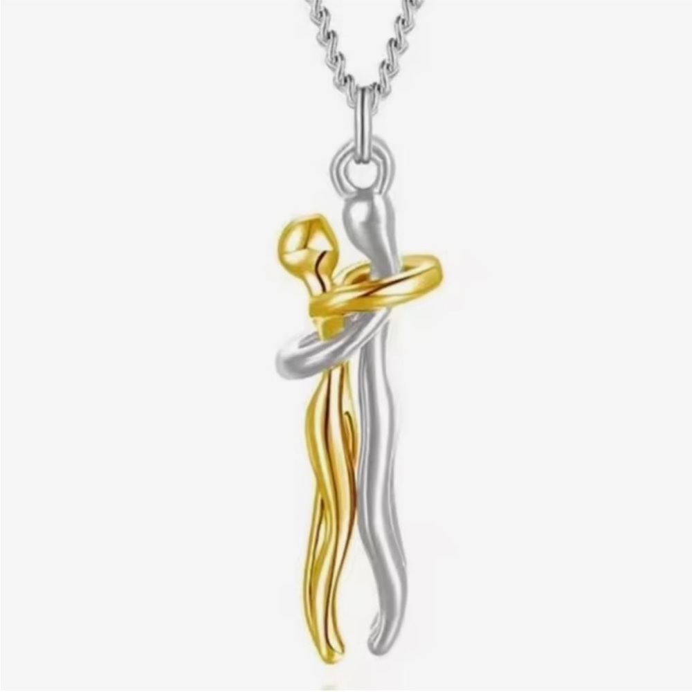 Luxury Hug Pendant Choker Chain Necklace - Unisex Couple Piece